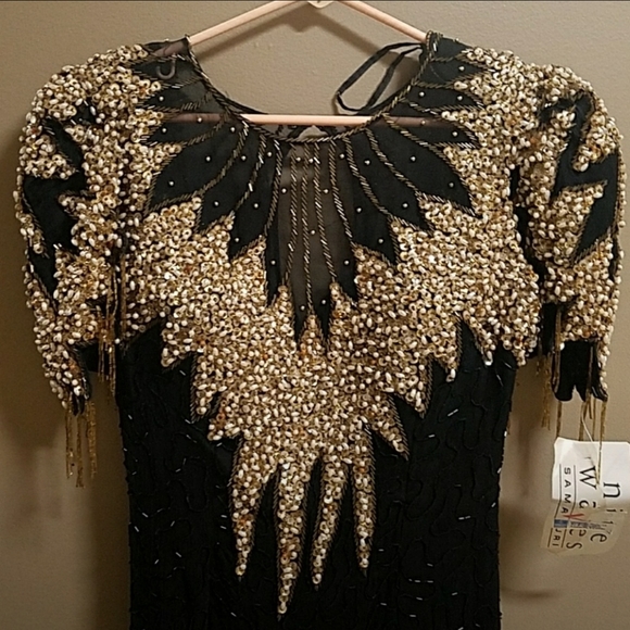Vintage Beaded Evening Gown - Picture 2 of 5